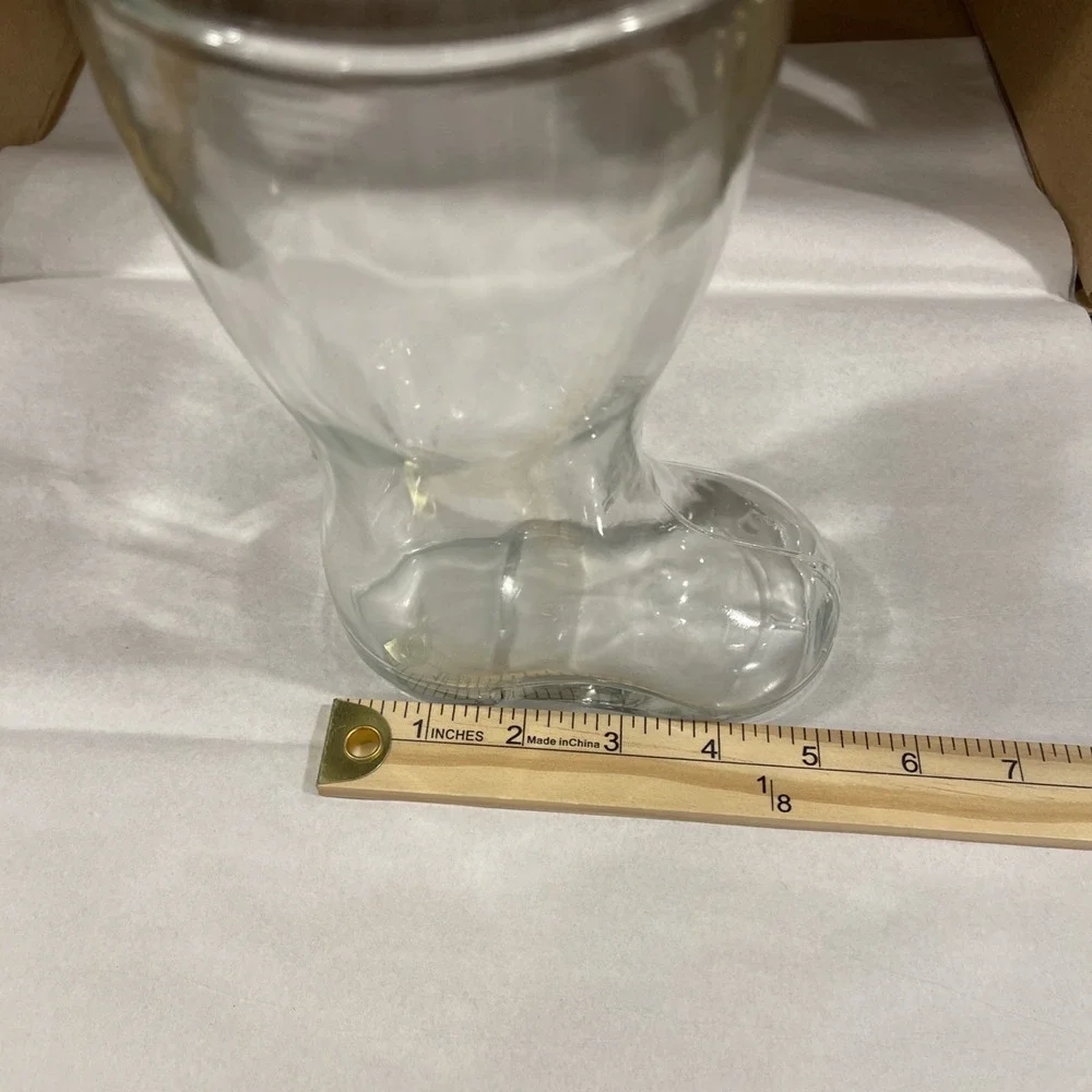 Cowboy Boot Shaped Clear Glass Mug Cup Beer Stein 10 Inches‎ Tall